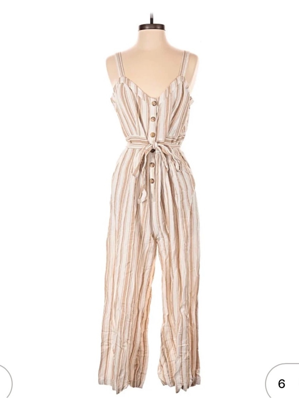 LOFT Striped Sleeveless Jumpsuit